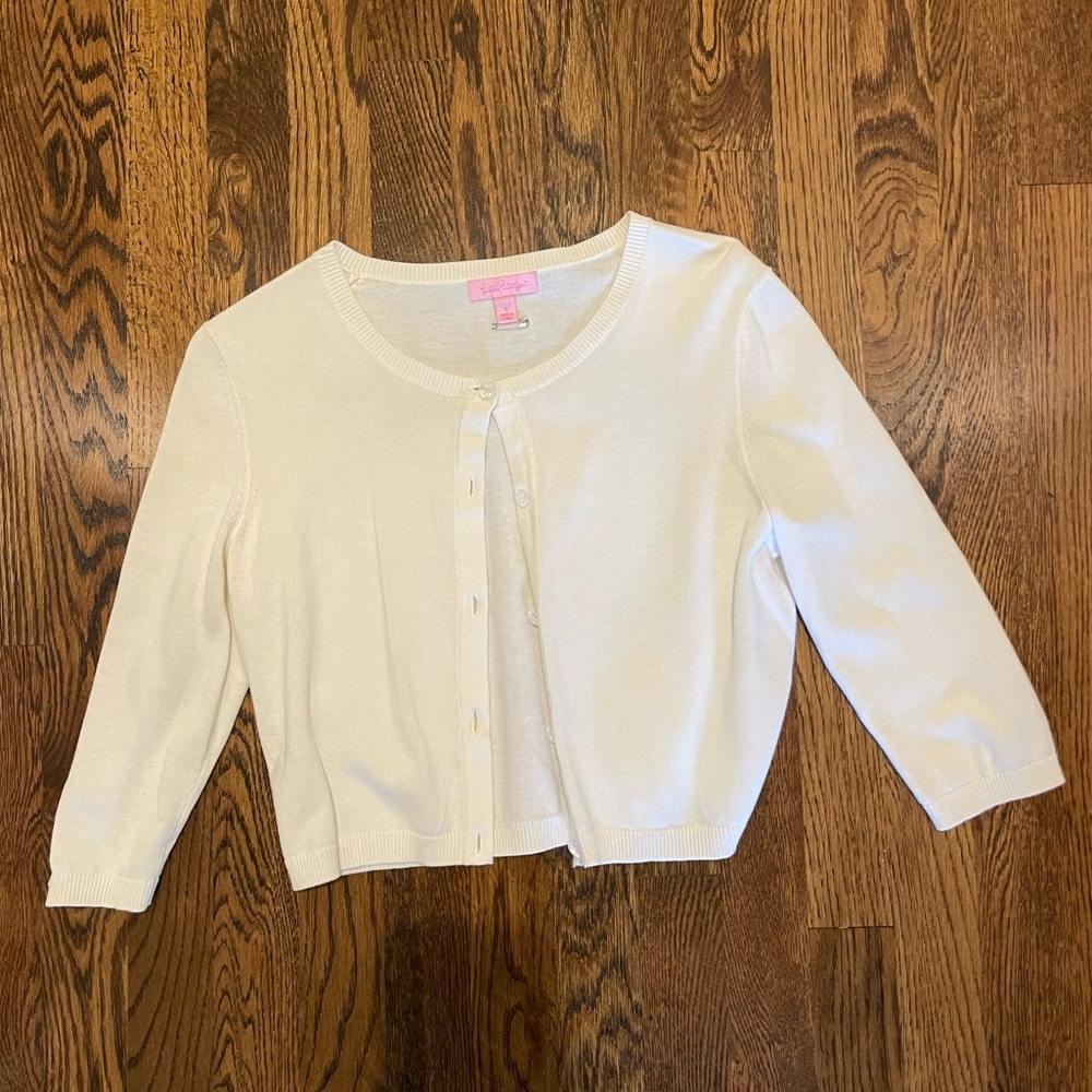 Lilly Pulitzer cardigan size small white